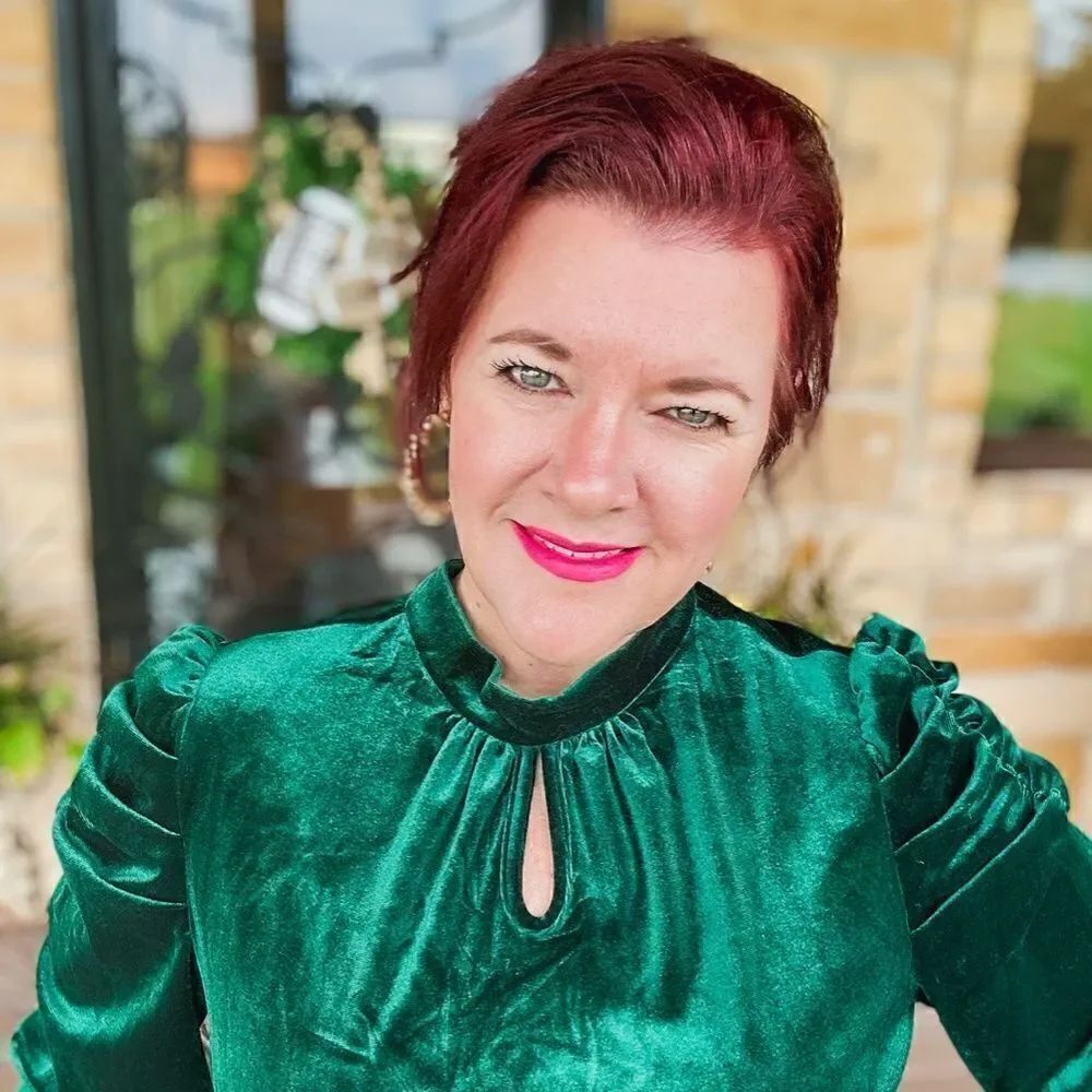 Green Velvet High Neck Blouse - Picture 3 of 4